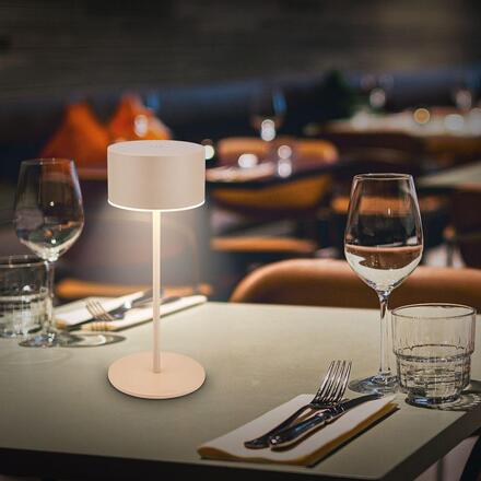 BRILONER Kira stolní lampička - 3W, 200lm, bezdrátová, LED, dotykový vypínač, stmívatelné, béžová 7629011