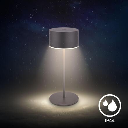 BRILONER Kira stolní lampička - 3W, 200lm, bezdrátová, LED, dotykový vypínač, stmívatelné, antracit 7629015