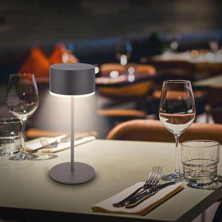 BRILONER Kira stolní lampička - 3W, 200lm, bezdrátová, LED, dotykový vypínač, stmívatelné, antracit 7629015