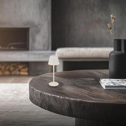 BRILONER Kiki Nano stolní lampička - 1,5W, 130lm, nabíjecí, LED, stmívatelné, teplá bílá, bílá 7653016