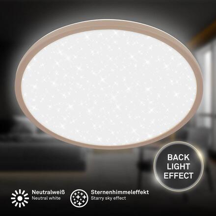 BRILONER Slim svítidlo LED panel pr.37,5 cm - 22W, 3000lm, hvězdné nebe, neutrální bílá, béžová 7654011