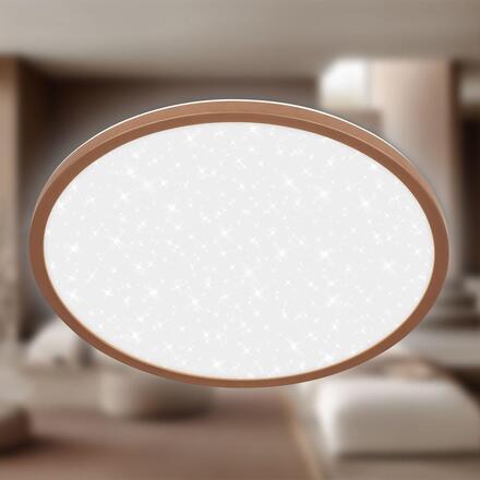 BRILONER Slim svítidlo LED panel pr.37,5 cm - 22W, 3000lm, hvězdné nebe, neutrální bílá, kávová 7654014