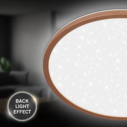 BRILONER Slim svítidlo LED panel pr.37,5 cm - 22W, 3000lm, hvězdné nebe, neutrální bílá, kávová 7654014