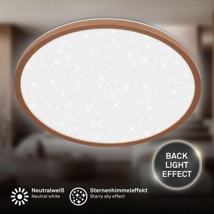BRILONER Slim svítidlo LED panel pr.37,5 cm - 22W, 3000lm, hvězdné nebe, neutrální bílá, kávová 7654014