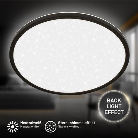 BRILONER Slim svítidlo LED panel pr.37,5 cm - 22W, 3000lm, hvězdné nebe, neutrální bílá, černá 7654015