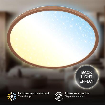 BRILONER Slim svítidlo LED panel pr.37,5 cm - 22W, 3000lm, dálkový ovladač, stmívatelné, kávová 7655014