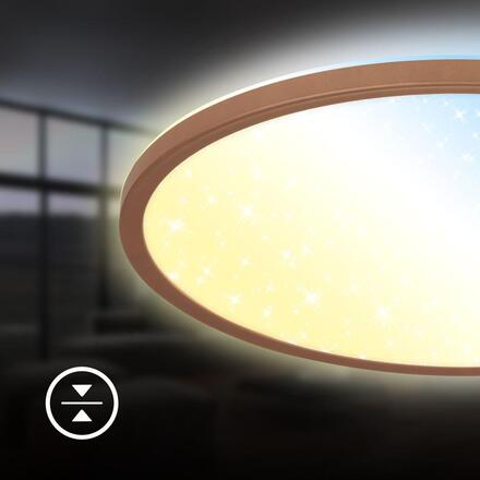 BRILONER Slim svítidlo LED panel pr.37,5 cm - 22W, 3000lm, dálkový ovladač, stmívatelné, kávová 7655014