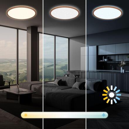 BRILONER Slim svítidlo LED panel pr.37,5 cm - 22W, 3000lm, dálkový ovladač, stmívatelné, kávová 7655014