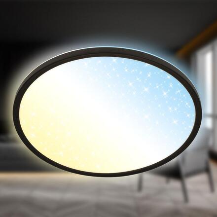 BRILONER Slim svítidlo LED panel pr.37,5 cm - 22W, 3000lm, dálkový ovladač, stmívatelné, černá 7655015