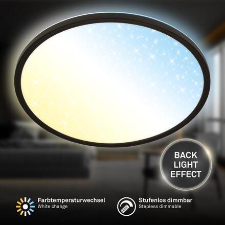 BRILONER Slim svítidlo LED panel pr.37,5 cm - 22W, 3000lm, dálkový ovladač, stmívatelné, černá 7655015