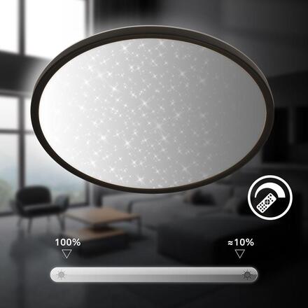 BRILONER Slim svítidlo LED panel pr.37,5 cm - 22W, 3000lm, dálkový ovladač, stmívatelné, černá 7655015