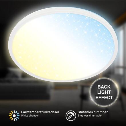 BRILONER Slim svítidlo LED panel pr.37,5 cm - 22W, 3000lm, dálkový ovladač, stmívatelné, bílé 7655016
