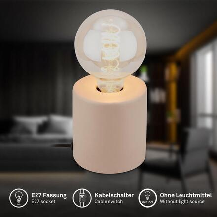 BRILONER Tubo stolní lampička - s vypínačem, E27 patice, max. 10W, béžová 7658011