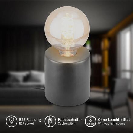 BRILONER Tubo stolní lampička - s vypínačem, E27 patice, max. 10W, antracit 7658015
