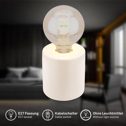 BRILONER Tubo stolní lampička - s vypínačem, E27 patice, max. 10W, bílá 7658016