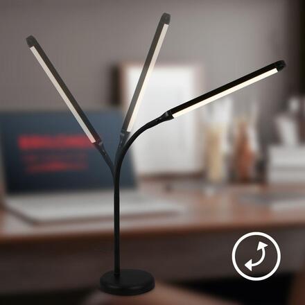 BRILONER Mura stolní lampička - 6W, 600lm, LED, stmívatelné, dotykový vypínač, nastavitelné, černá 7660015