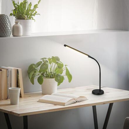 BRILONER Mura stolní lampička - 6W, 600lm, LED, stmívatelné, dotykový vypínač, nastavitelné, černá 7660015