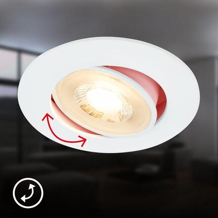 BRILONER Besi vestavný bodové svítidlo 68mm 2ks sada - 230V, 4,8W, 420lm, LED, teplá bílá, bílé 7662026