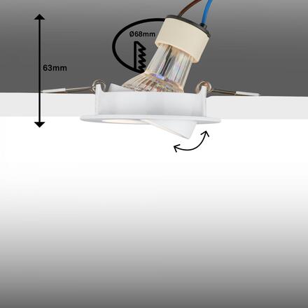 BRILONER Piwo vestavná svítidla 68mm 3ks sada - 230V, 4,7W, 400lm, nastavitelné, teplá bílá, bílá 7663036
