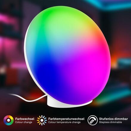 BRILONER Tara stolní lampička - 6W, 240lm, stmívatelné, LED, dálkový ovladač, RGBIC, CCT, bílá 7665016