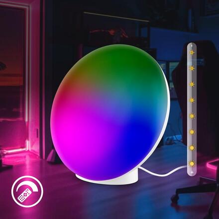 BRILONER Tara stolní lampička - 6W, 240lm, stmívatelné, LED, dálkový ovladač, RGBIC, CCT, bílá 7665016