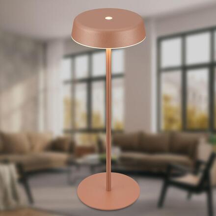 BRILONER Pala stolní lampička - 2W, 200lm, bezdrátová, LED, dotykový vypínač, stmívatelné, kávová 7668014