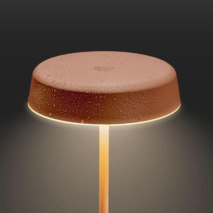 BRILONER Pala stolní lampička - 2W, 200lm, bezdrátová, LED, dotykový vypínač, stmívatelné, kávová 7668014