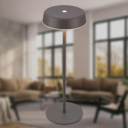 BRILONER Pala stolní lampička - 2W, 200lm, bezdrátová, LED, dotykový vypínač, stmívatelné, antracit 7668015