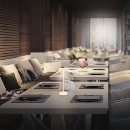 BRILONER Pala stolní lampička - 2W, 200lm, bezdrátová, LED, dotykový vypínač, stmívatelné, bílá 7668016