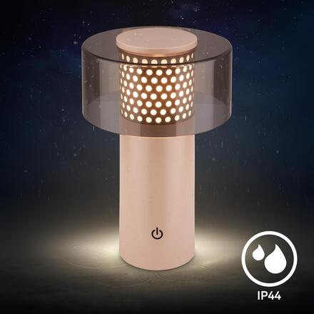 BRILONER Gila stolní lampa - 2,6W, 200lm, bezdrátová, LED, IP44, dotykový vypínač, stmívatelná, antracit/béžová 7669011