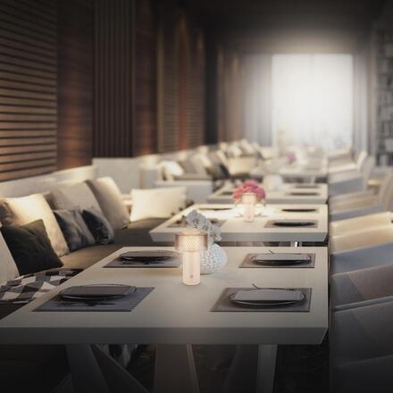 BRILONER Gila stolní lampa - 2,6W, 200lm, bezdrátová, LED, IP44, dotykový vypínač, stmívatelná, antracit/béžová 7669011