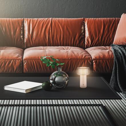 BRILONER Gila stolní lampa - 2,6W, 200lm, bezdrátová, LED, IP44, dotykový vypínač, stmívatelná, antracit/béžová 7669011