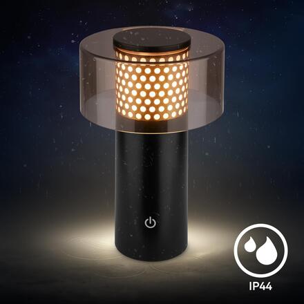 BRILONER Gila stolní lampa - 2,6W, 200lm, bezdrátová, LED, IP44, dotykový vypínač, stmívatelná, černá/zlatá 7669015