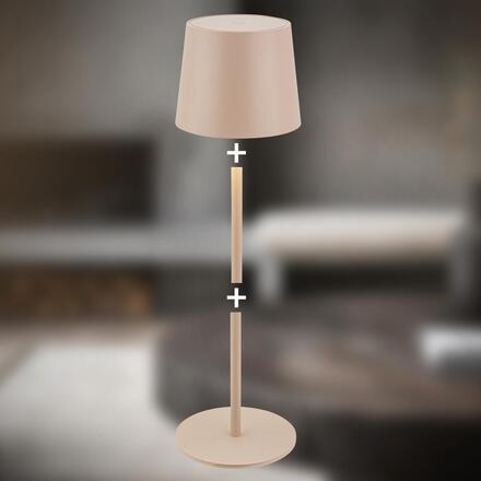 BRILONER Bota stolní lampa - 1,8W, 120lm, nabíjecí, LED, stmívatelné, dotykový vypínač, teplá bílá, béžová 7708011