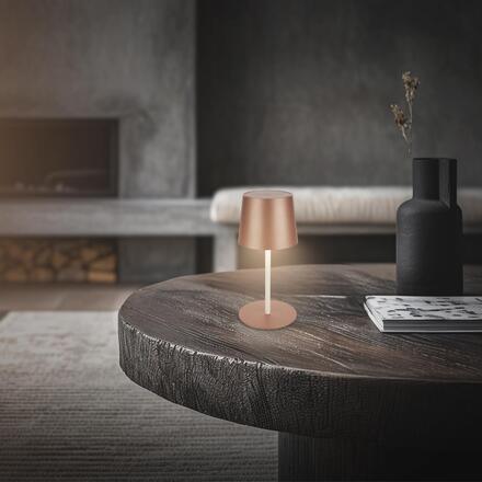 BRILONER Bota stolní lampa - 2,6W, 120lm, nabíjecí, LED, stmívatelné, dotykový vypínač, teplá bílá, kávová 7708014