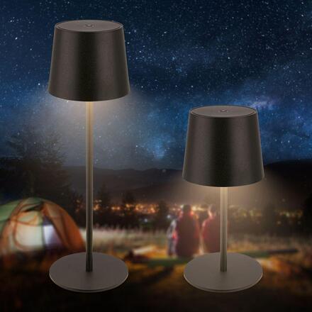 BRILONER Bota stolní lampa - 1,8W, 120lm, nabíjecí, LED, stmívatelné, dotykový vypínač, teplá bílá, černá 7708015