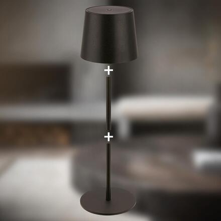 BRILONER Bota stolní lampa - 1,8W, 120lm, nabíjecí, LED, stmívatelné, dotykový vypínač, teplá bílá, černá 7708015