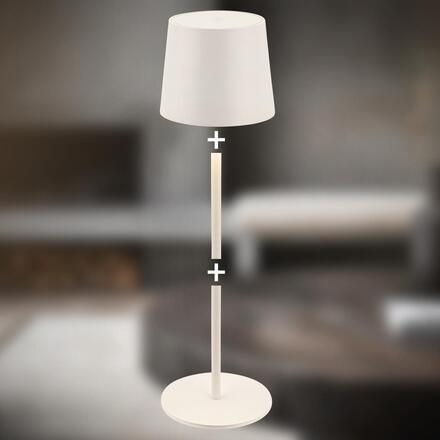 BRILONER Bota stolní lampa - 1,8W, 120lm, nabíjecí, LED, stmívatelné, dotykový vypínač, teplá bílá, bílá 7708016