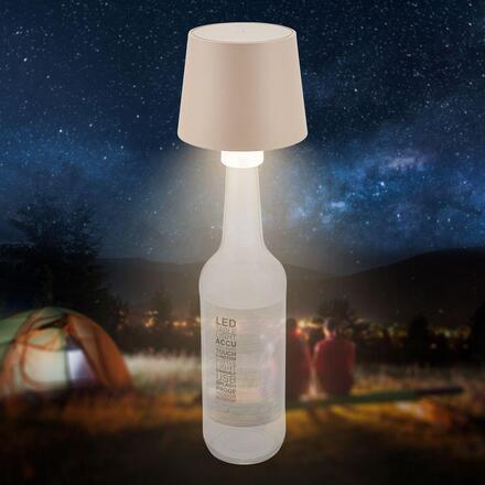 BRILONER Bota lampička na láhev - 1,8W, 120lm, nabíjecí, LED, stmívatelné, teplá bílá, béžová 7709011