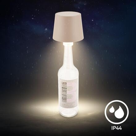 BRILONER Bota lampička na láhev - 1,8W, 120lm, nabíjecí, LED, stmívatelné, teplá bílá, béžová 7709011