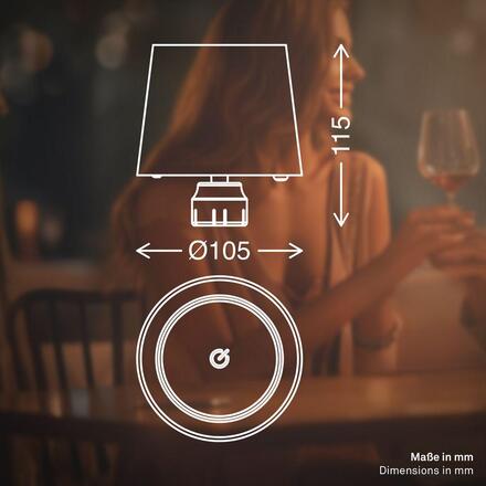 BRILONER Bota lampička na láhev - 1,8W, 120lm, nabíjecí, LED, stmívatelné, teplá bílá, béžová 7709011