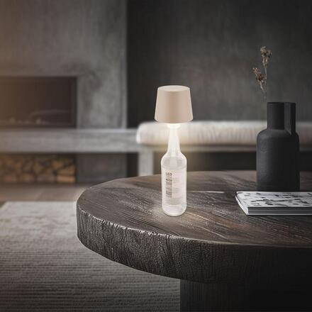 BRILONER Bota lampička na láhev - 1,8W, 120lm, nabíjecí, LED, stmívatelné, teplá bílá, béžová 7709011