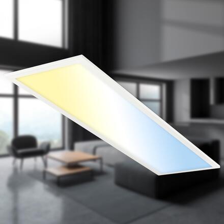 BRILONER Piatto svítidlo LED panel 100x25 cm - 24W, 2600lm, stmívatelné, dálkový ovladač, CCT, bílé 7767016