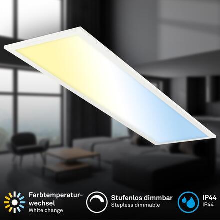 BRILONER Piatto svítidlo LED panel 100x25 cm - 24W, 2600lm, stmívatelné, dálkový ovladač, CCT, bílé 7767016