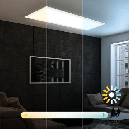 BRILONER Piatto svítidlo LED panel 100x25 cm - 24W, 2600lm, stmívatelné, dálkový ovladač, CCT, bílé 7767016