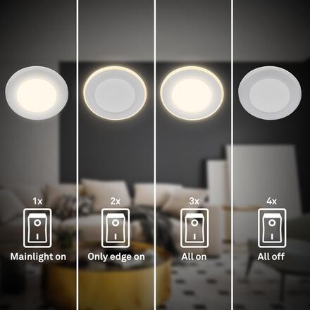 BRILONER Gima 3ks sada LED vestavné bodové svítidlo, 3 krokové ovládání, matný chrom 7988034