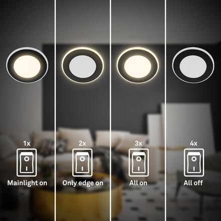 BRILONER Gima 3ks sada LED vestavné bodové svítidlo, 3 krokové ovládání, černá 7988035