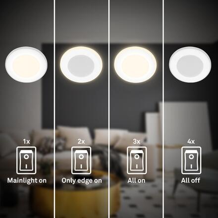 BRILONER Gima 3ks sada LED vestavné bodové svítidlo, 3 krokové ovládání, bílé 7988036