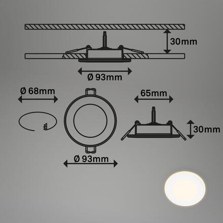 BRILONER Gima 3ks sada LED vestavné bodové svítidlo, 3 krokové ovládání, bílé 7988036