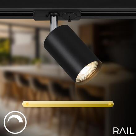 BRILONER Startovací sada lištový systém 150cm – 2x 230V lišta 1-fázová, 4 spoty GU10, černá 8000045